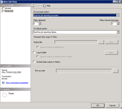 The Advanced options dialog.